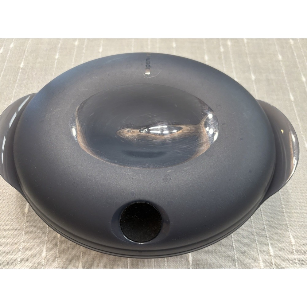 Black TUPPERWARE Heat 'N Serve Oval Acrylic Microwave Dish Bowl 1.1L-4 3/4 Cup